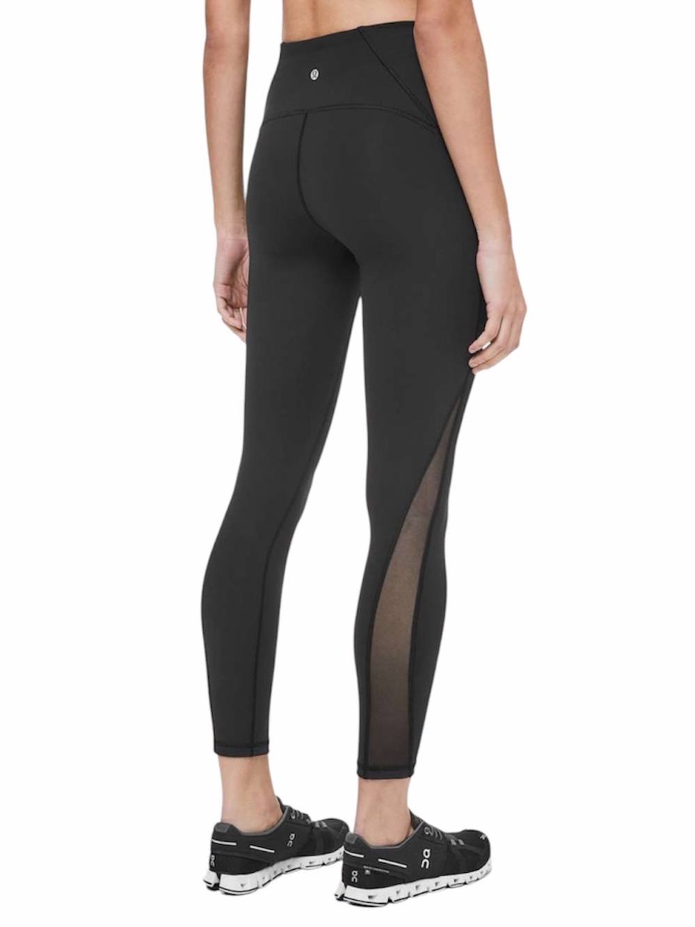 Lululemon black Train Times 7/8 mesh leggings 25"